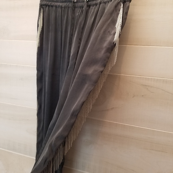 Zoe Karssen Black Track Pants with Silver Fringe - Picture 8 of 13